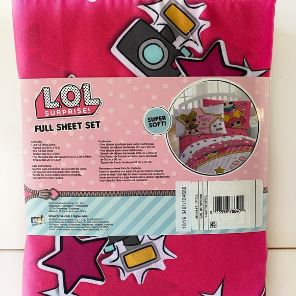 L O L Surprise! Girls Full Bedding Sheet 4 Pc Set - Picture 3 of 6